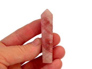 Pointe de cristal à facettes en calcite rose (55 mm - 65 mm) 2