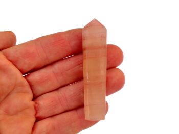 Pointe de cristal à facettes en calcite rose (55 mm - 65 mm) 6