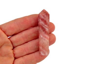 Pointe de cristal à facettes en calcite rose (55 mm - 65 mm) 8