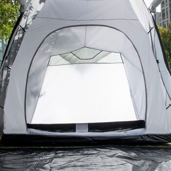 Outsunny Tente de camping familiale 4-6 personnes dôme 2 chambres 1 séjour et 1 auvent anti-UV Imperméable 2000 mm sac de transport multicolore 9