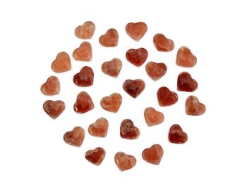 10 Pcs Lot de Coeur de Calcite Rose (30mm - 35mm) 2