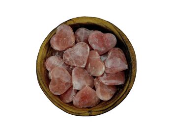 10 Pcs Lot de Coeur de Calcite Rose (30mm - 35mm) 8