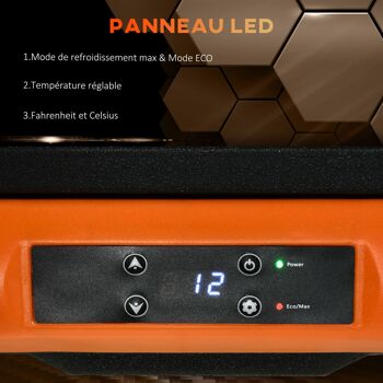 Outsunny Glacière électrique 30L portable, réfrigérateur congélateur avec poignées - dim. 58,7L x 36,5l x 36,8H cm orange et noir 4