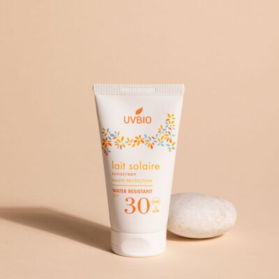 UVBIO - Latte solare biologico SPF 30 adulti e bambini, viso e corpo - 50ml