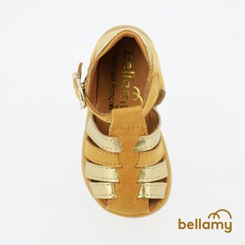 CHAUSSURE BÉBÉ-NU-PIED FILLE-DAX CAMEL en CUIR 4