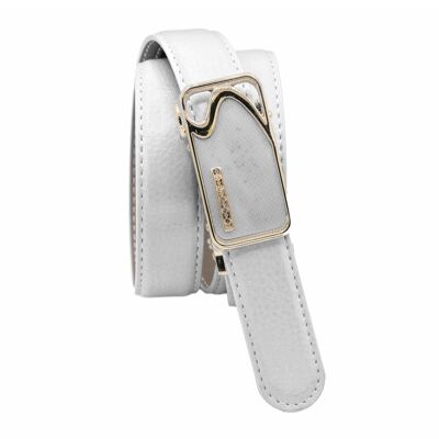 Cinturón de mujer con hebilla automática Cinturón de piel Ancho 2.3 cm-Zerimar