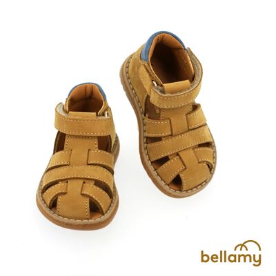 SCARPA BAMBINO NEONATO e BAMBINO - PIERROT CAMEL in pelle scamosciata