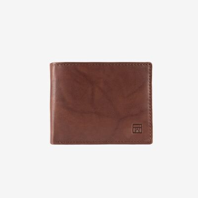 Portefeuille en cuir naturel pour homme, marron, série ANTIC-NAPPA/LEATHER. 10.5x8cm