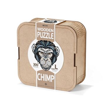 Eco Wood Art Puzzle en Bois Chimpanzé/Chimp, 3496, Taille L, 39,7 × 39,2 × 0,4 cm 2