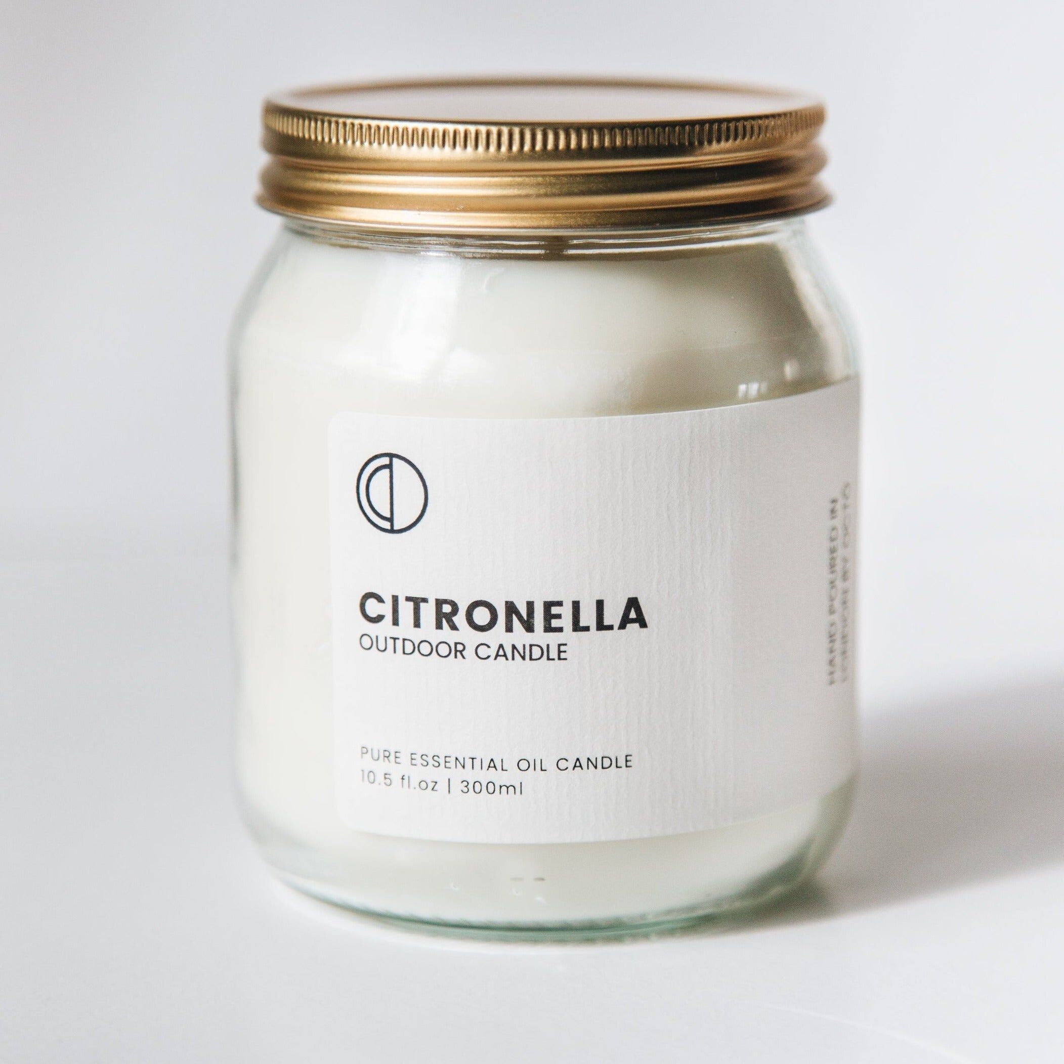 Citronella | Candela da esterno in barattolo trasparente da 300 ml