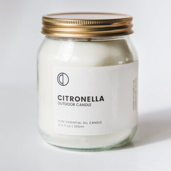 Citronnelle | Bougie d'extérieur en pot transparent 300 ml 1