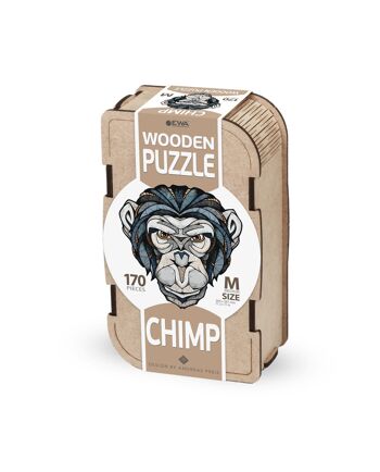 Eco Wood Art Puzzle en Bois Chimpanzé/Chimpanzé, 3618, Taille M, 28,4 × 28,1 cm 2