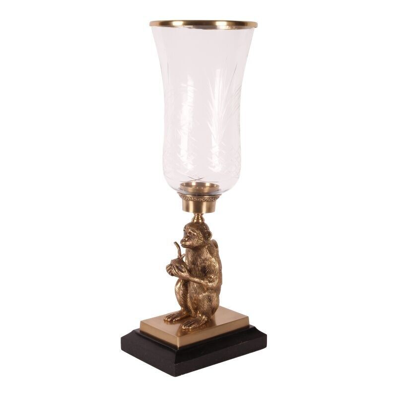 Windlicht Affe Messing 58 cm