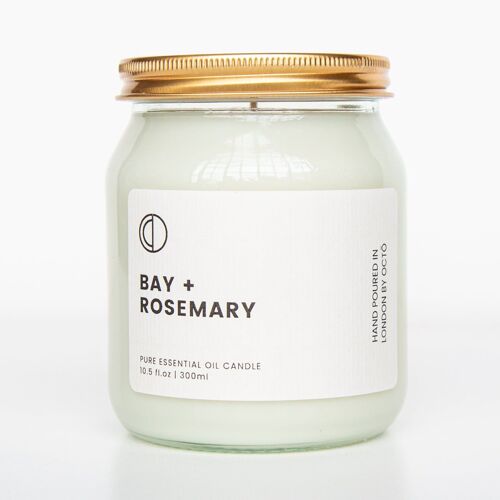 Bay + Rosemary | Clear Jar Candle 300ml