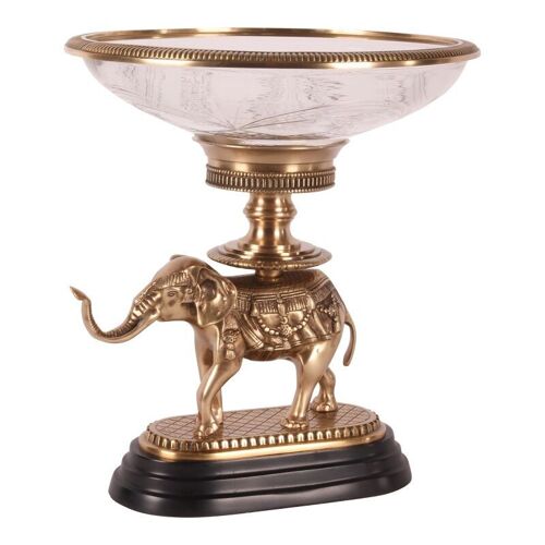 Bowl Elephant glass/brass 40 cm