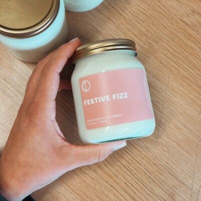 Fizz festif | Bougie en pot transparent 300 ml
