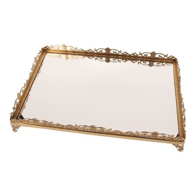 Plateau miroir laiton 63 cm