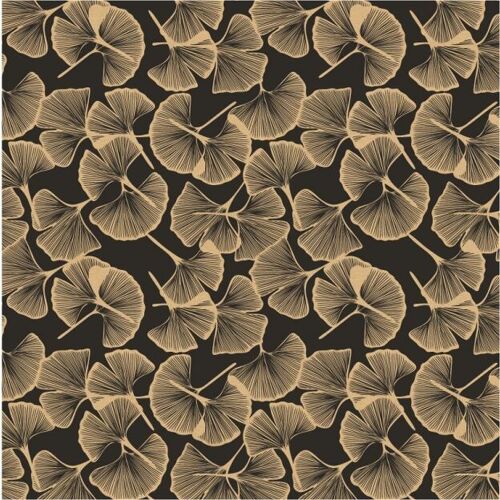 Cadeaupapier - BioKraft – Botanic – black – 60cm x 100 meter