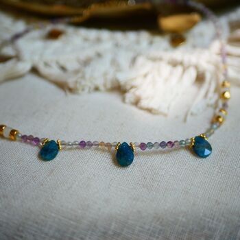 Collier Karuna Fluorite et Apatite 3