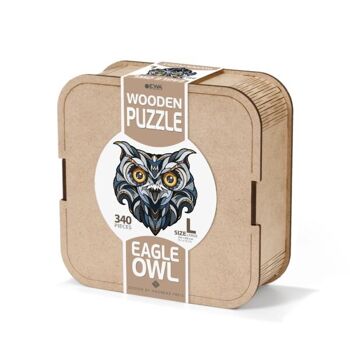 Eco Wood Art Puzzle en Bois Grand Hibou, Taille L, 3489, 38,4 × 38,8 × 0,4 cm 2