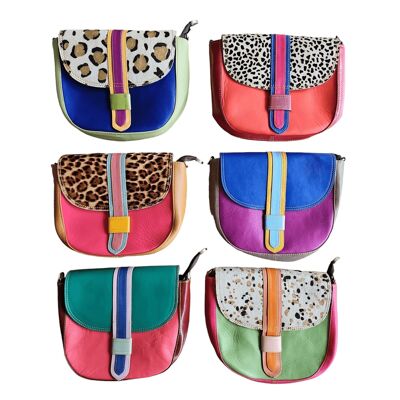 Bolso de piel con estampado animal Merel