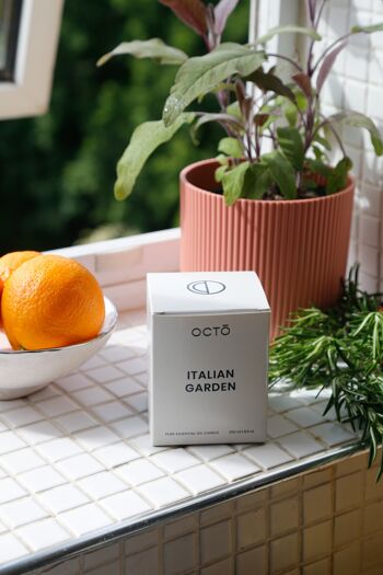 Bougie de jardin italien (Orange + Romarin + Sauge) | Bougie en pot d'ambre 3