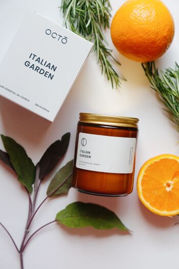 Bougie de jardin italien (Orange + Romarin + Sauge) | Bougie en pot d'ambre 4