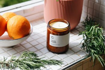 Bougie de jardin italien (Orange + Romarin + Sauge) | Bougie en pot d'ambre 6