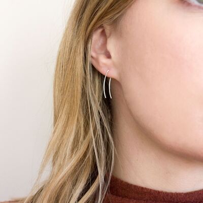 Boucles d'oreilles fil d'oreille en argent sterling