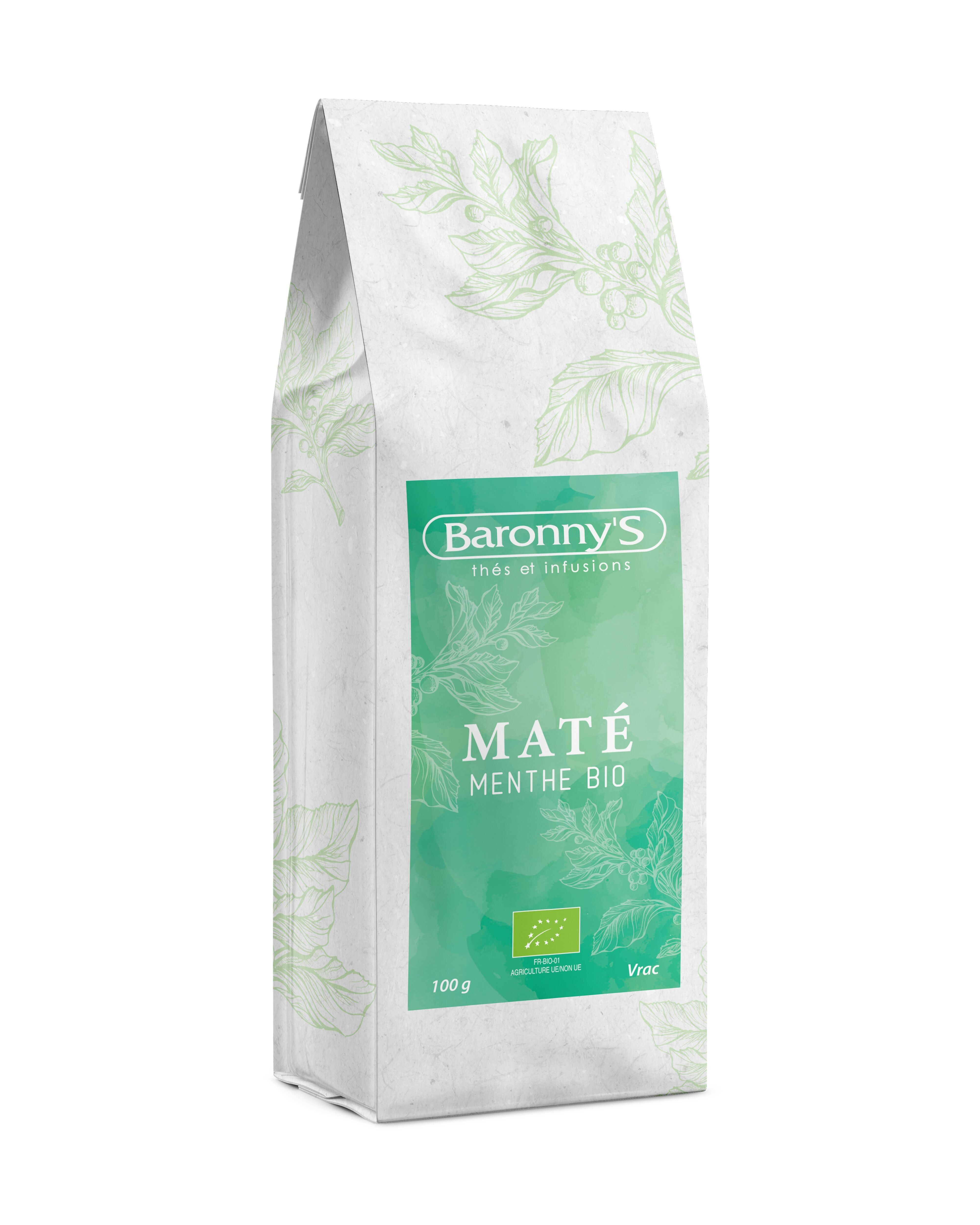 Maté Vert aromatisé à la Menthe BIO - Vrac 100g