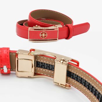 Ceinture femme avec boucle automatique Ceinture en cuir Largeur 2.3 cm-Zérimar 7