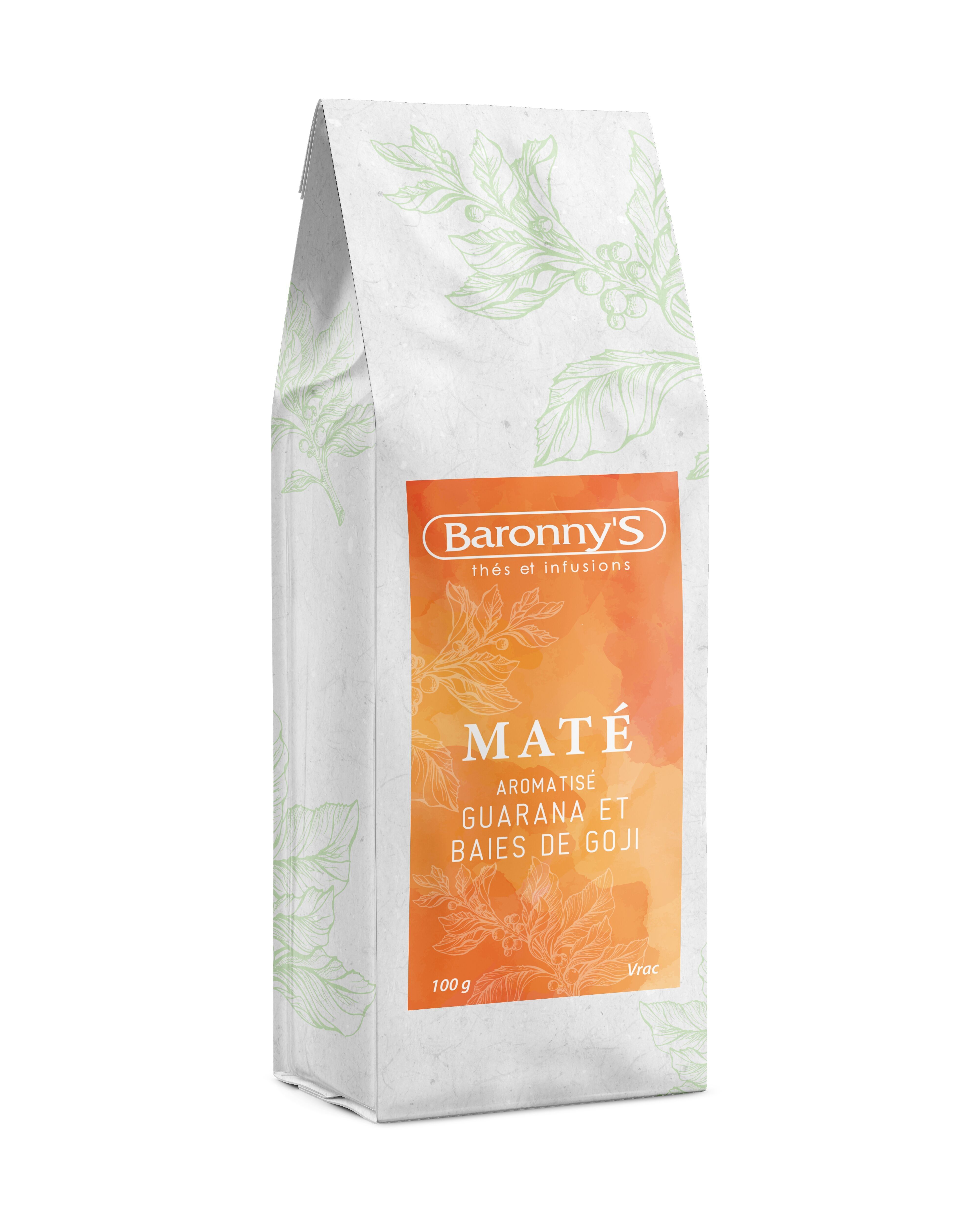 Mate verde aromatizzato con guaranà e bacche di goji - Sfuso 100g
