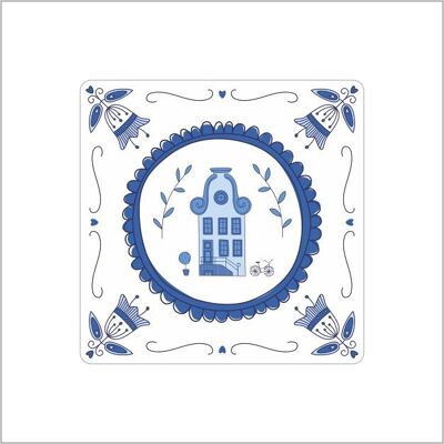 Etichette – blu Delft – casa sul canale – 250 pezzi