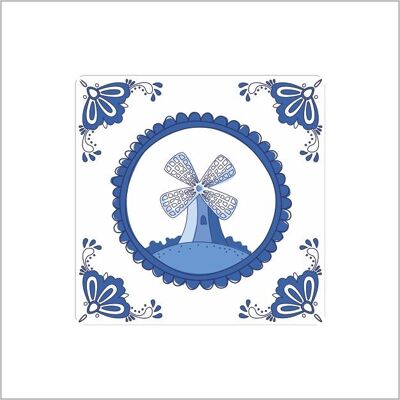 Etichette – blu Delft – mulino – 250 pezzi