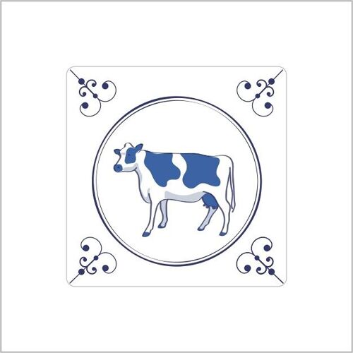 Etiketten – delfts blauw – koe – 250 stuks