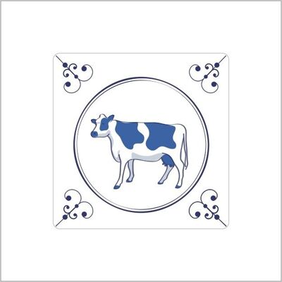 Etiquetas – azul de Delft – vaca – 250 piezas