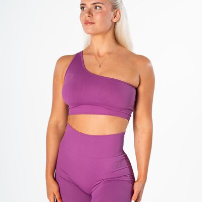 Top Radiant con spallina singola - Viola neon