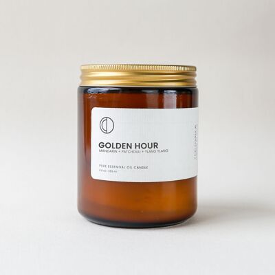 Golden Hour (Mandarine + Patchouli) | Bernsteinfarbene Kerze im Glas