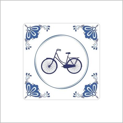 Etiquetas – azul de Delft – bicicleta – 250 piezas