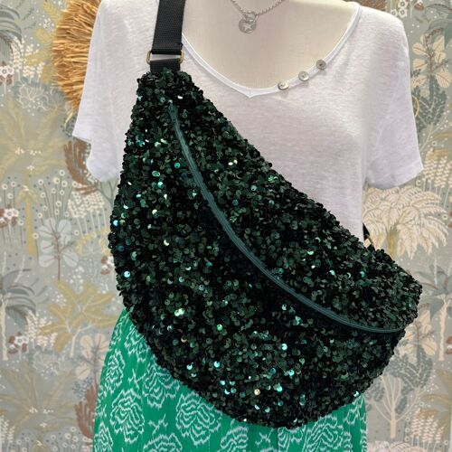 Sac banane sequin vert