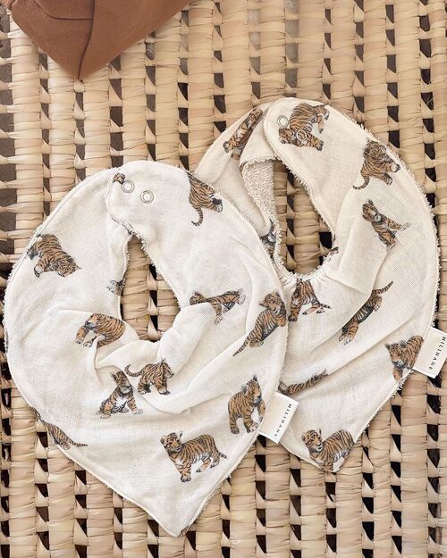 Lot de 2 Bavoirs Bandana Tigre - MAEL