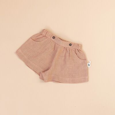 Shorts de lino oxidado