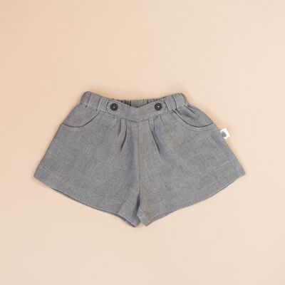 Shorts de lino gris