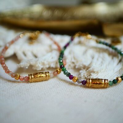 Pulsera Ganda Ruby Zoisita o Piedra del Sol