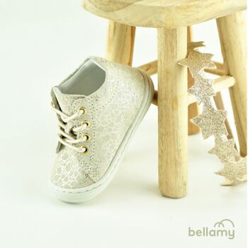 CHAUSSURE BÉBÉ- PRINCESSE VANILLE cuir velours 1