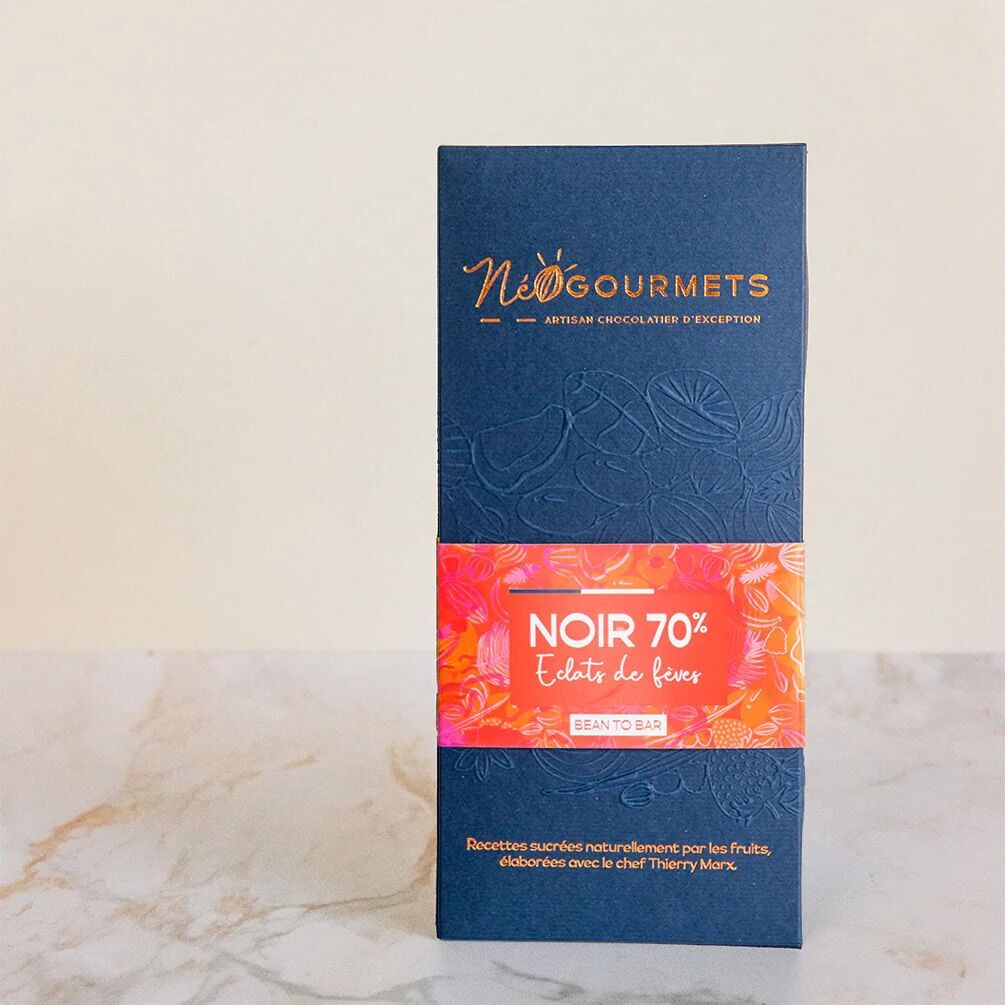 Tablette de Chocolat 70% Eclats de fèves de cacao