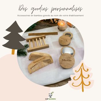 Offre goodies : mini peigne en bambou personnalisé 2