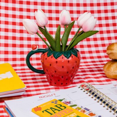 Tasse en céramique, fraise