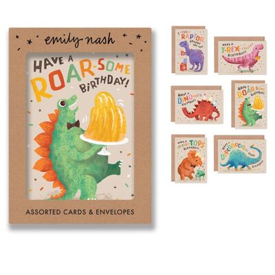 Paquete múltiple de cumpleaños de dinosaurios x 6
