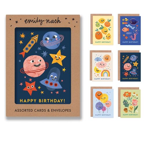 Funny Faces Birthday Multipack x 6